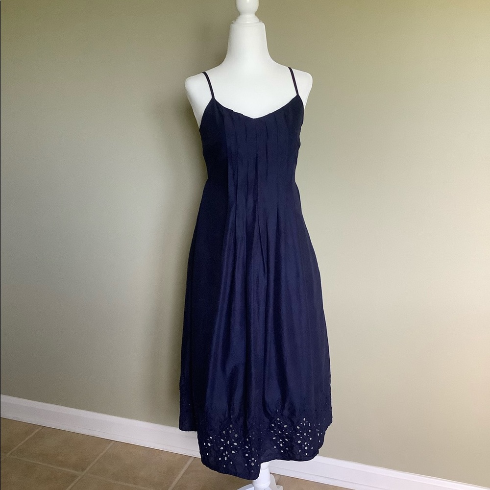 Old Navy Navy Blue Spaghetti Strap Midi Dress